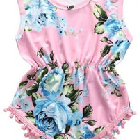 Rose Print Baby Romper in Pink or Mint
