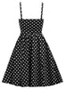Polka Dot Retro Inspired Swing Dress with Pockets in Black & White