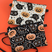 Trick or Treat Pumpkins & Cats Crossbody Pouch Bag