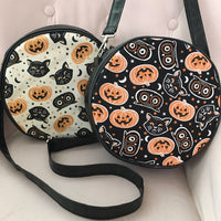 Trick or Treat Pumpkins & Cats Crossbody Circle Bag