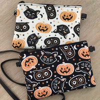 Trick or Treat Pumpkins & Cats Crossbody Pouch Bag
