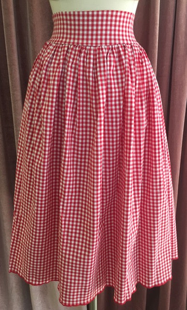 Gingham skirt outlet red