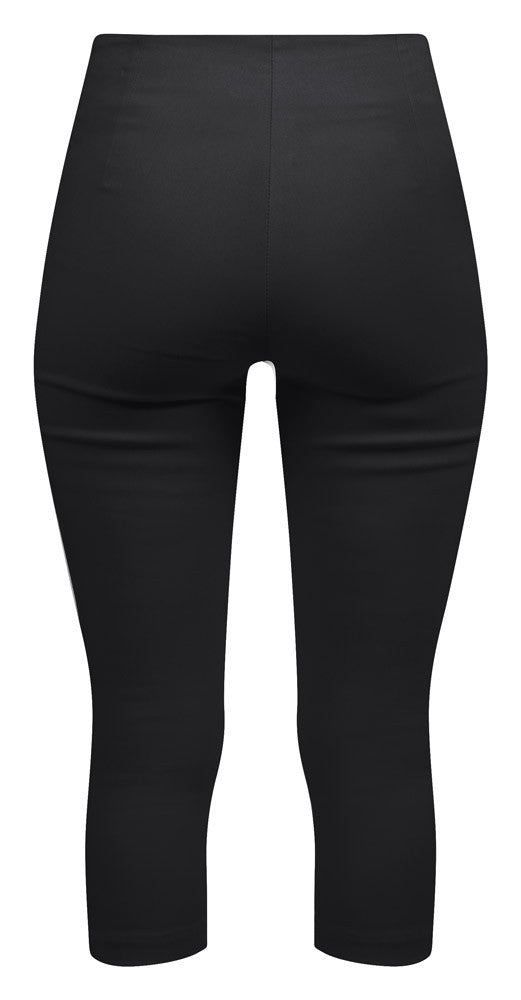 Back Capres Black Retro Gal High Waist Pinup Capris | Double Trouble Apparel