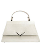 Rumbler Cadi Handbag in Silver White Sparkle (with crossbody strap)