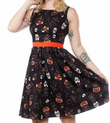 Black Cats Shift Dress by Sourpuss