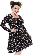Luna Bats Keyhole Skater Dress by Sourpuss