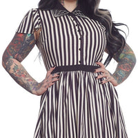 Lydia Striped Dress in Cream & Black