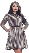 Lydia Striped Dress in Cream & Black
