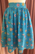 Blue Atomic Sputnik Swing Skirt