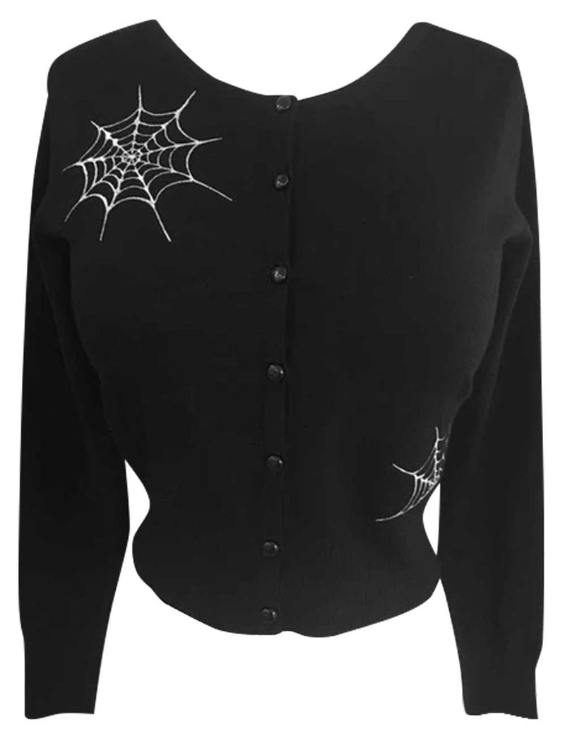 正規通販 spider-web-cardigan-black- トップス