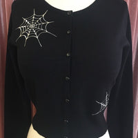 Ghoul Gal Spiderweb Cardigan in Black