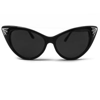 Black Pinstriped Spider Web Classic Cat Eye Sunglasses