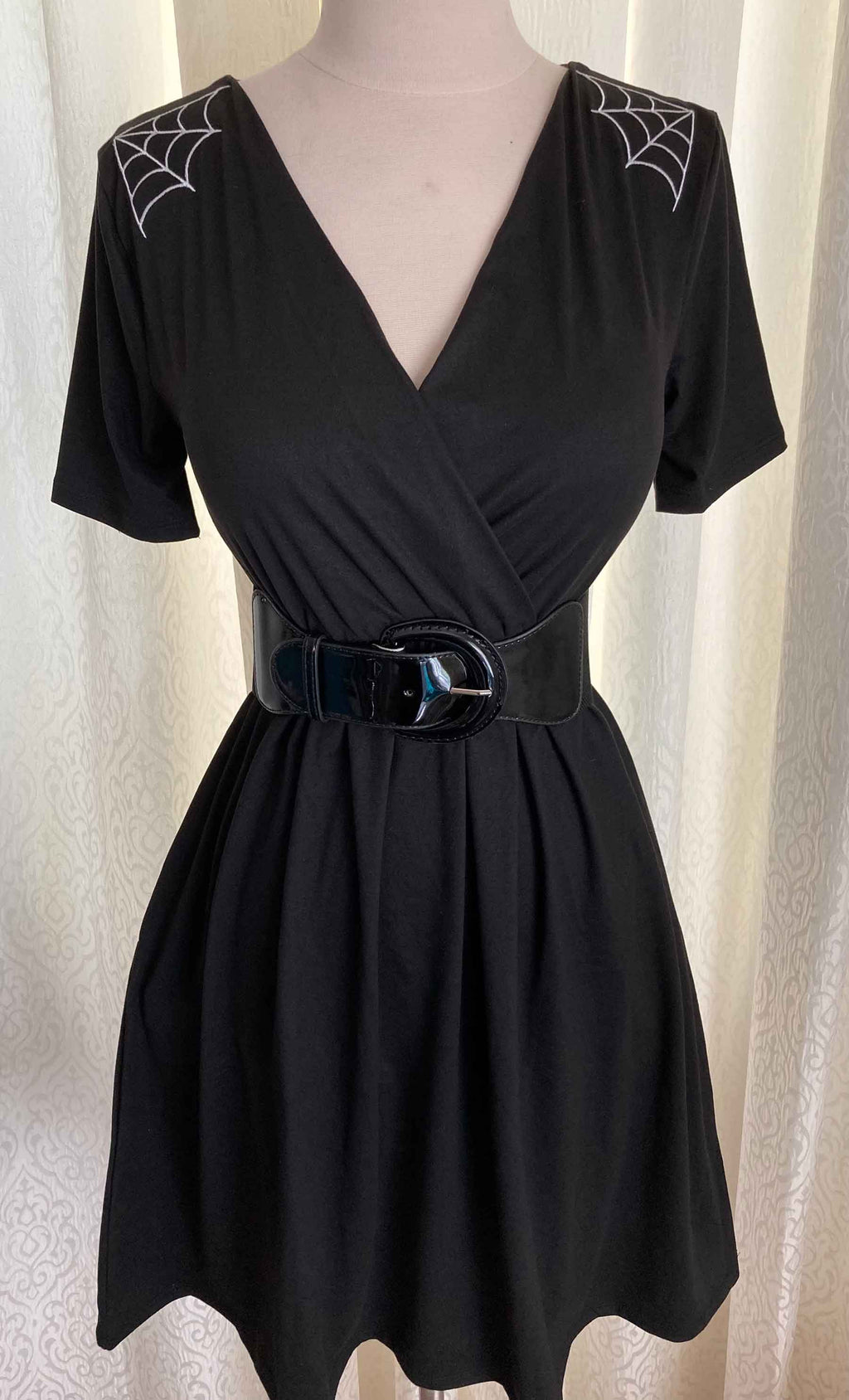 Spooky Babe Spiderweb Dress with Pockets Medium