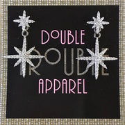 Starburst Drop Silver Earrings