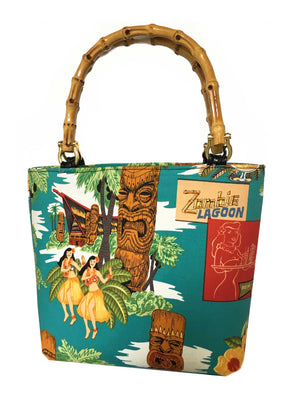Tiki Island Tropical Bamboo Handbag
